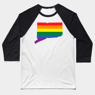 Connecticut state LGBT Pride Baseball T-Shirt